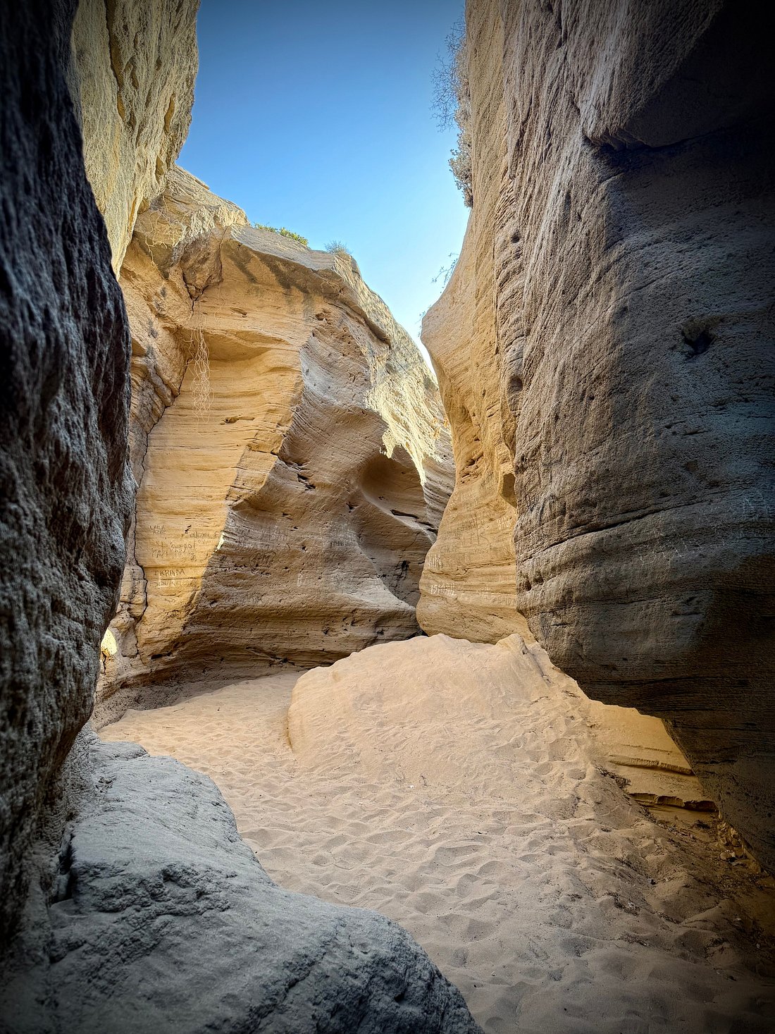 Hidden sandstone canyon and natural beauty near the Morocco coast