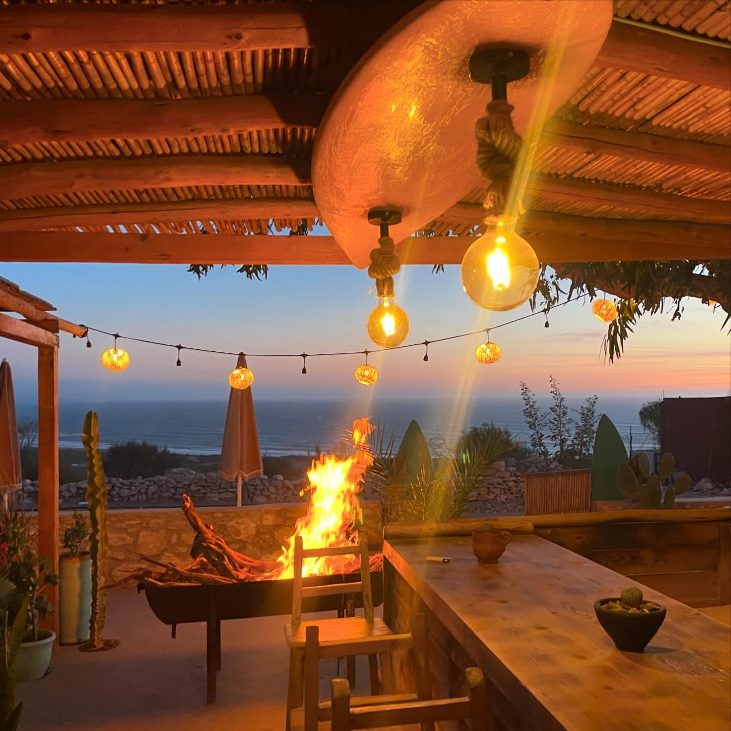 Golden sunset over the Atlantic from the Morocco house