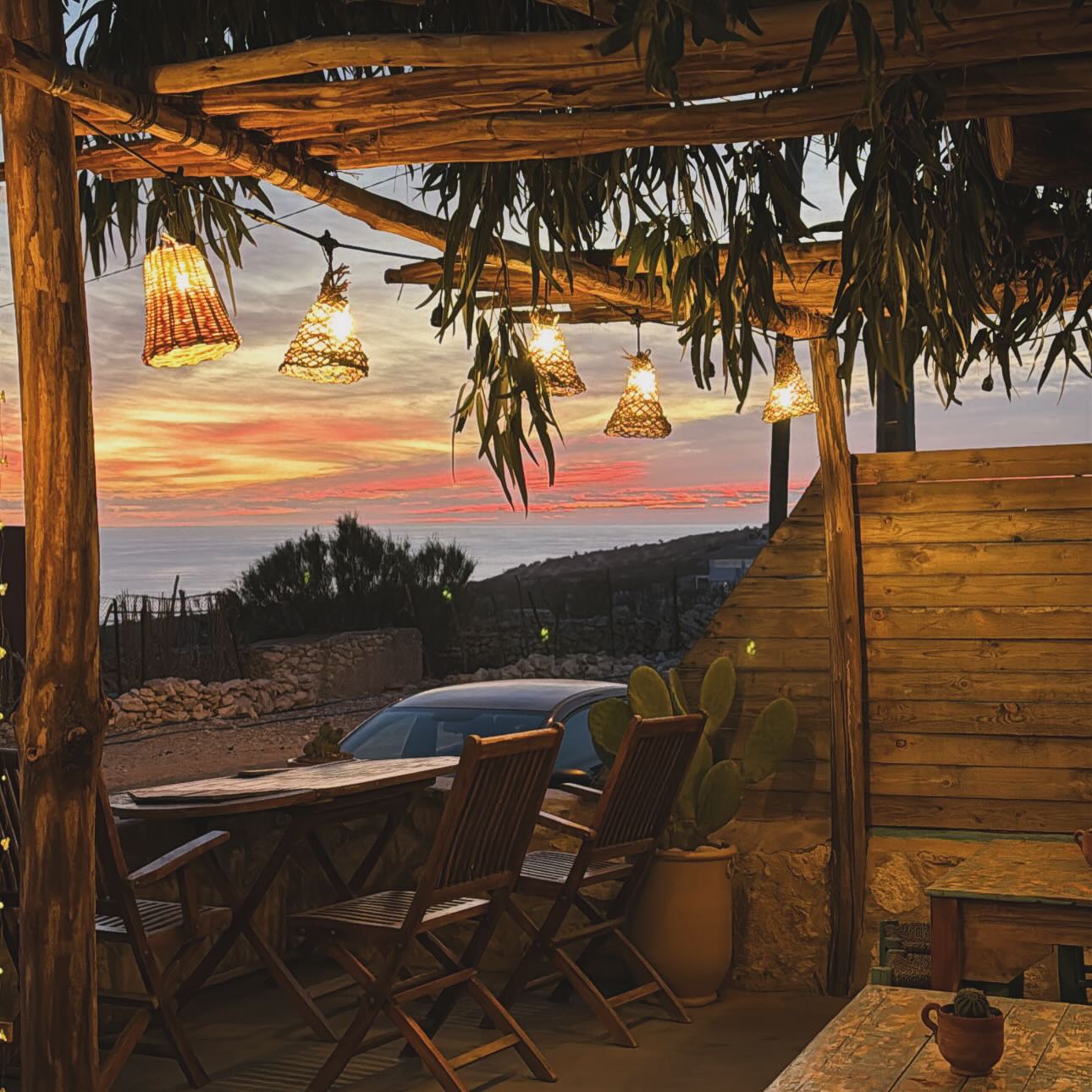Warm coastal light and layered ocean horizon in Morocco