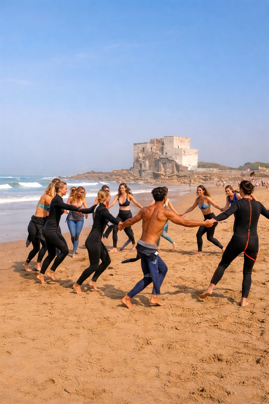 People sharing a relaxed moment together during the Morocco chapter