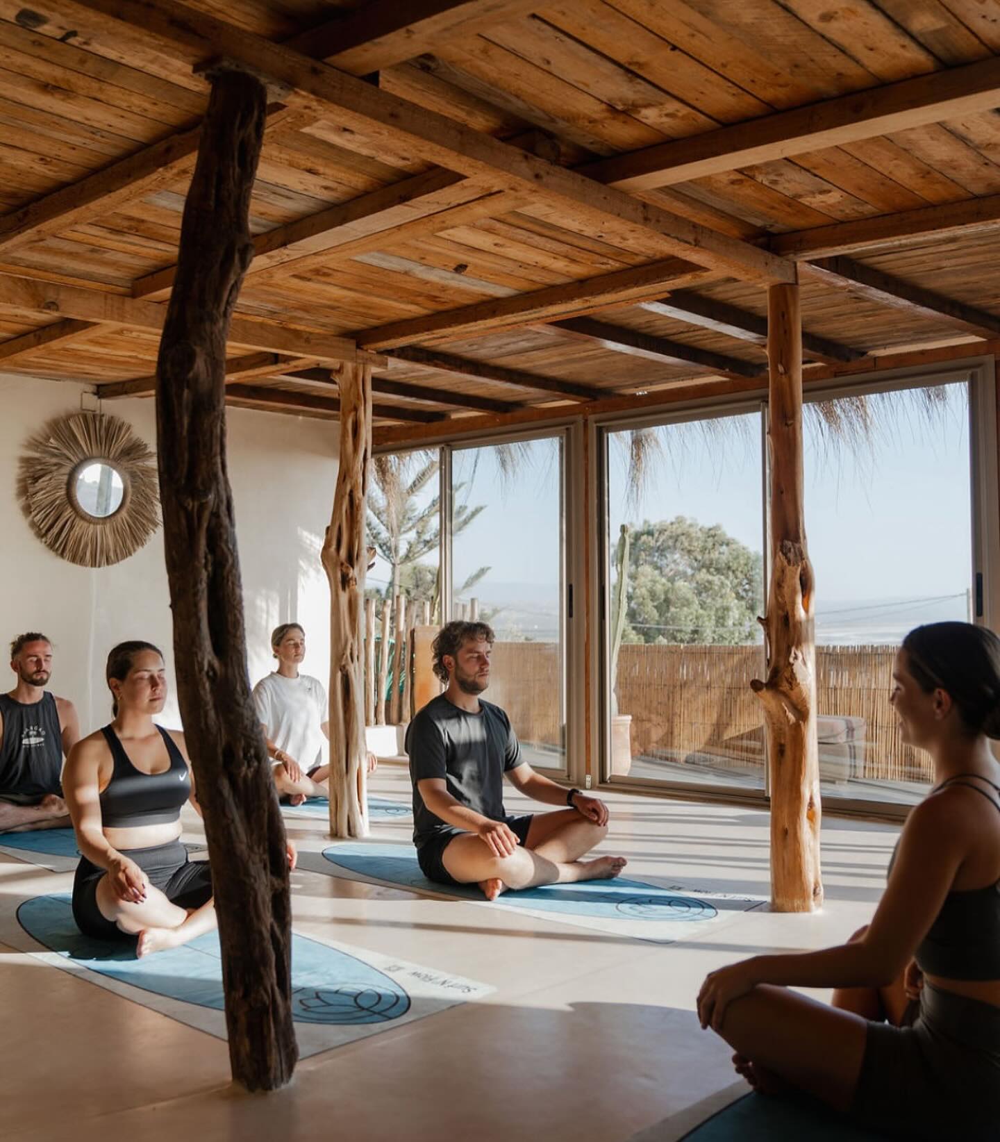 Group yoga and slow morning session during the Morocco chapter
